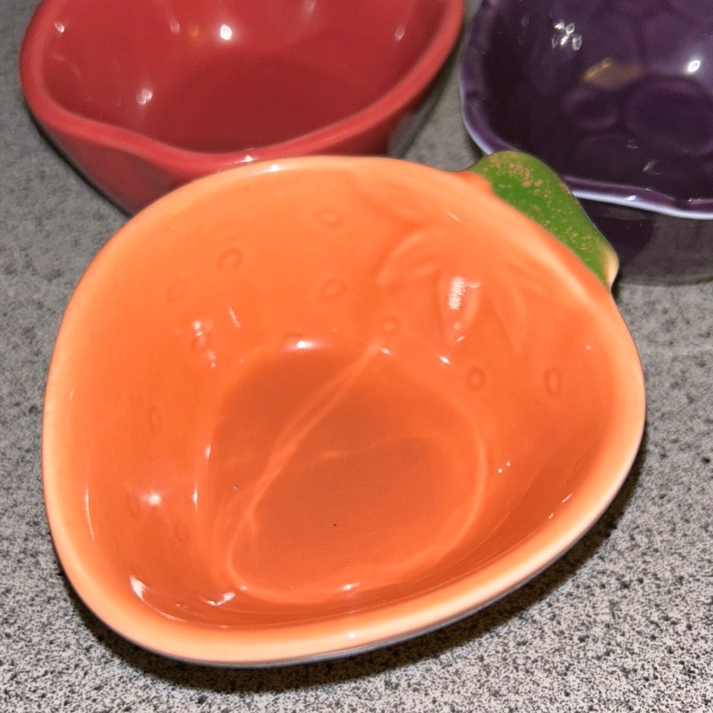 English set of 5 fruit ceramic pinch bowls - Picture 6 of 12
